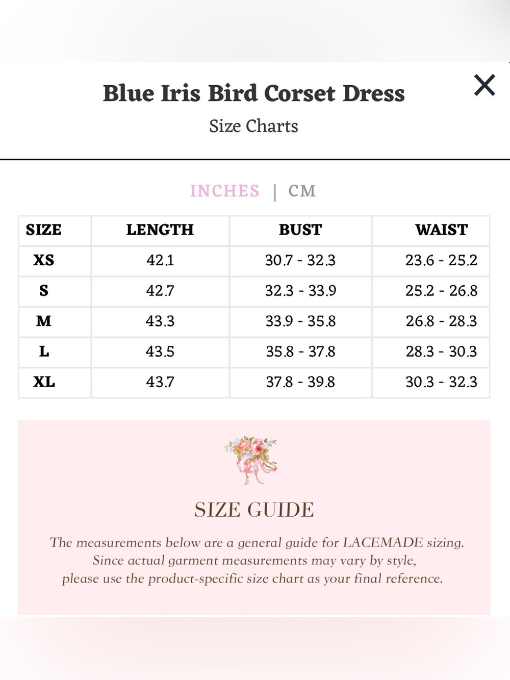 NEW LaceMade Blue Iris Bird Corset Dress Size S - Picture 8 of 12